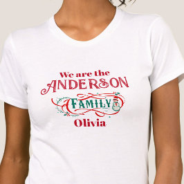Kerstthema familie groep gepersonaliseerd t-shirt