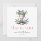 Kerstthema Fancy kelk Dank u wel Bedankkaart (Voorkant)