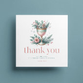 Kerstthema Fancy kelk Dank u wel Bedankkaart