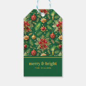 Kerstthema Feestelijke kleurrijke patroon Cadeaulabel (Achterkant)