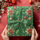 Kerstthema Feestelijke kleurrijke patroon Cadeaupapier