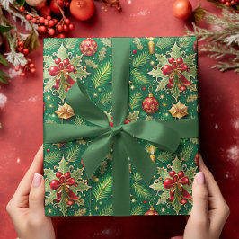 Kerstthema Feestelijke kleurrijke patroon Cadeaupapier