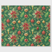 Kerstthema Feestelijke kleurrijke patroon Cadeaupapier (Vlak)