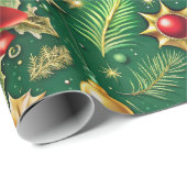 Kerstthema Feestelijke kleurrijke patroon Cadeaupapier (Rol Hoek)