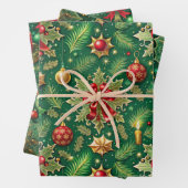 Kerstthema Feestelijke kleurrijke patroon Inpakpapier Vel (In situ)