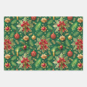 Kerstthema Feestelijke kleurrijke patroon Inpakpapier Vel (Voorkant)