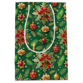 Kerstthema Feestelijke kleurrijke patroon Medium Cadeauzakje (Voorkant)