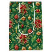 Kerstthema Feestelijke kleurrijke patroon Medium Cadeauzakje (Achterkant)