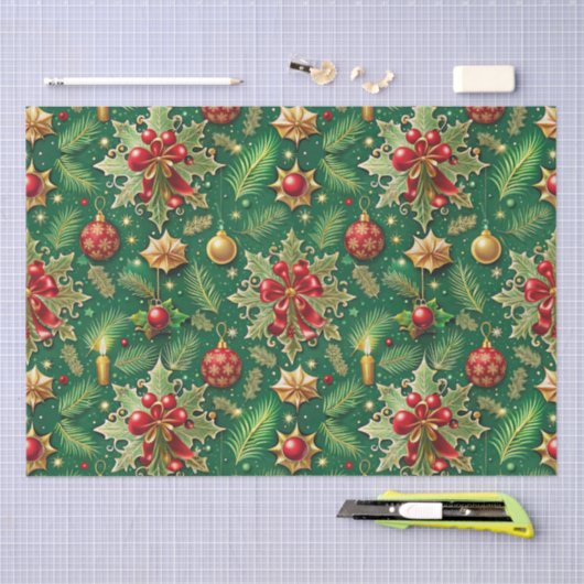 Kerstthema Feestelijke kleurrijke patroon Tissuepapier (Craft)