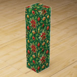 Kerstthema Feestelijke kleurrijke patroon Wijn<br><div class="desc">Een kerstthema-wijngeschenkdoos met kleurrijke vakantiesymbolen in een naadloos patroon is ideaal voor het verpakken van cadeaus dit vakantieseizoen.</div>