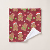 kerstthema Gingerbrood Bad Handdoek (Wasdoekje)