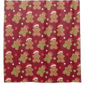 kerstthema Gingerbrood Douchegordijn (Voorkant)