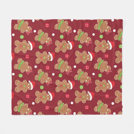kerstthema Gingerbrood Fleece Deken (Voorkant (Horizontaal))