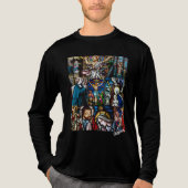 Kerstthema Glas Kunst Tri-Blend Shirt (Voorkant volledig)