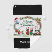 Kerstthema golf golfhanddoek (Insitu)
