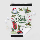 Kerstthema golf golfhanddoek (Insitu)