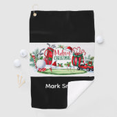 Kerstthema golf golfhanddoek (Insitu)