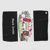 Kerstthema golf golfhanddoek (Horizontaal)