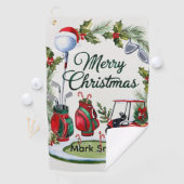 Kerstthema golf golfhanddoek (Insitu)