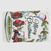 Kerstthema golf golfhanddoek (Horizontaal)