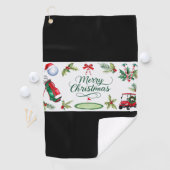 Kerstthema golf golfhanddoek (Insitu)