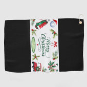 Kerstthema golf golfhanddoek (Horizontaal)