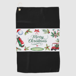 Kerstthema golf golfhanddoek