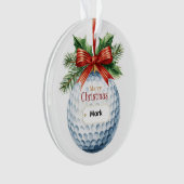 Kerstthema golfbal ornament (voorkant)
