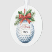 Kerstthema golfbal ornament (voorkant)