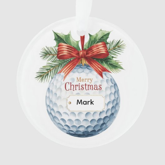 Kerstthema golfbal ornament (voorkant)