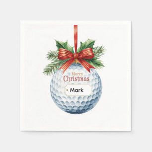 Kerstthema golfbal servet