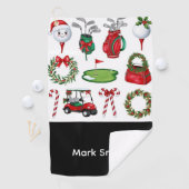Kerstthema golfen golfhanddoek (Insitu)