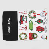 Kerstthema golfen golfhanddoek (Horizontaal)