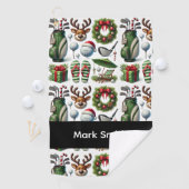 Kerstthema golfen golfhanddoek (Insitu)
