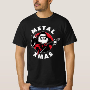 Kerstthema Heavy Metal Sinterklaas gitarist T-shirt