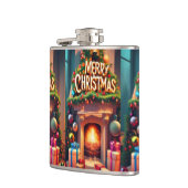 Kerstthema Hip Flask – Prettig Kerstvuur Heupfles (Links)
