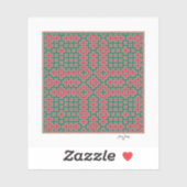 Kerstthema, Hitomezashi geïnspireerde Tegel Sticker (Vel)