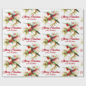 Kerstthema Hummingbird Cadeaupapier (Vlak)