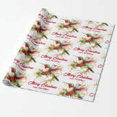 Kerstthema Hummingbird Cadeaupapier (Uitgerold)