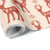  kerstthema in bruine rendieren cadeaupapier (Rol Hoek)