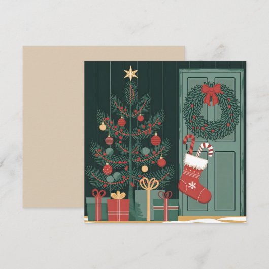Kerstthema Kaart (Voorkant / Achterkant)