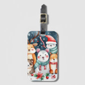 Kerstthema Kerst Mooie dieren Bagagelabel (Voorkant (verticaal))
