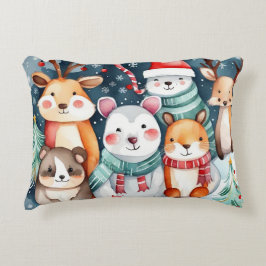 Kerstthema Kerst schattige dieren Accent Kussen