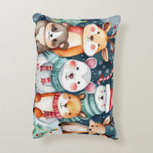 Kerstthema Kerst schattige dieren Accent Kussen (Achterkant (Verticaal))