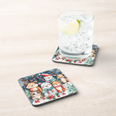 Kerstthema Kerst schattige dieren Bier Onderzetter (Rechterzijde)