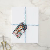 Kerstthema Kerst schattige dieren Cadeaulabel (Met Touw)