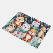 Kerstthema Kerst schattige dieren Deurmat (Schuin)