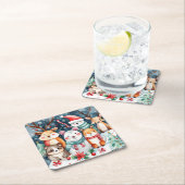 Kerstthema Kerst schattige dieren Kartonnen Onderzetters (Insitu)
