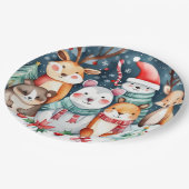Kerstthema Kerst schattige dieren Papieren Bordje (Gekanteld)