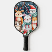 Kerstthema Kerst schattige dieren Pickleball Paddle (Achterkant)